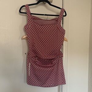 Reformation Sara Knit Skirt and Birch Knit Top Set Orange and Blue Patterned